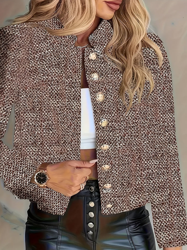 Helira - Elegant Long Sleeved Blazer With Button