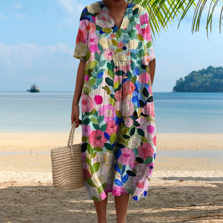 Lora - Colorful Floral Summer Dress