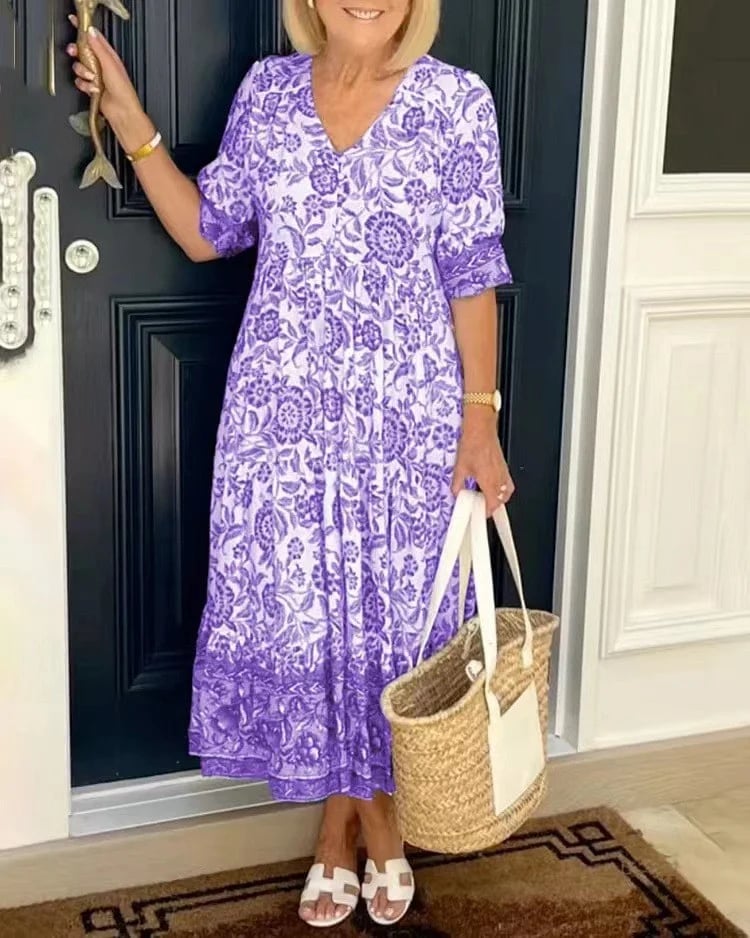 Perla - V Neck Bohemian Dress