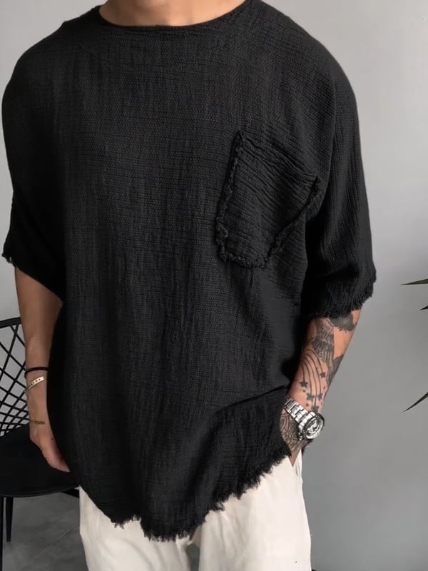 Davis - Short Sleeved Linen T-shirt
