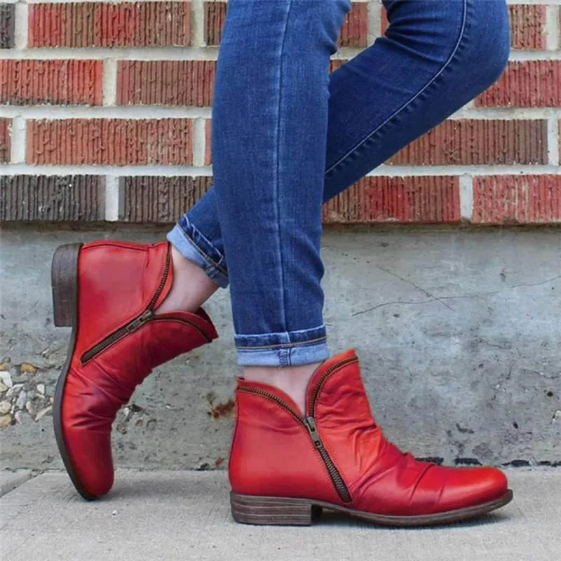 Lianella - Orthopedic Ankle Boots With Zipper