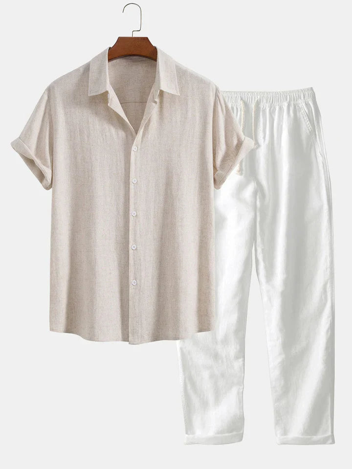 Booker - Linen Blend Shirt With Straight Trouser