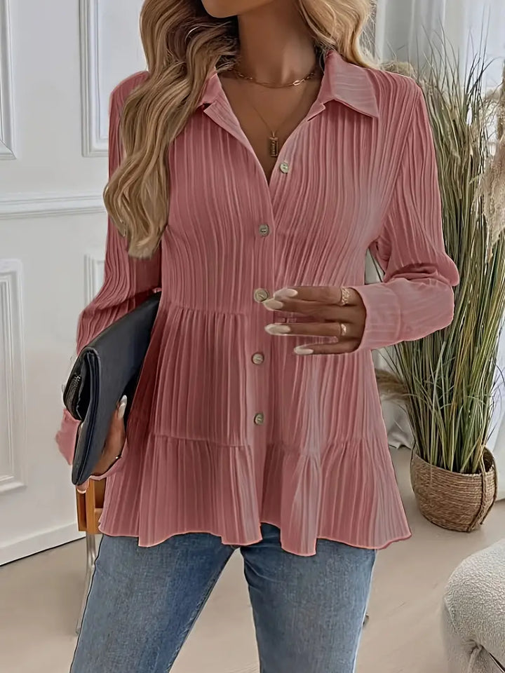 Majlinda - Stylish Long Sleeve Shirt With Button