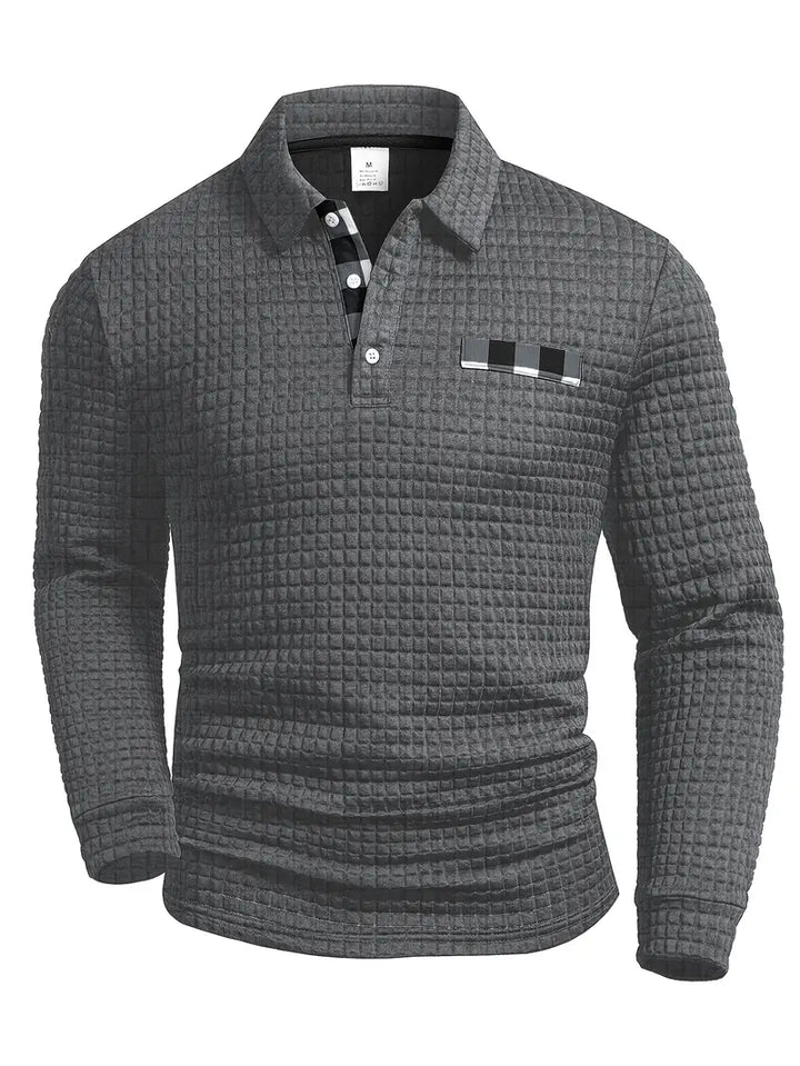Hughes - Casual Thick Knit Button-Up Shirt