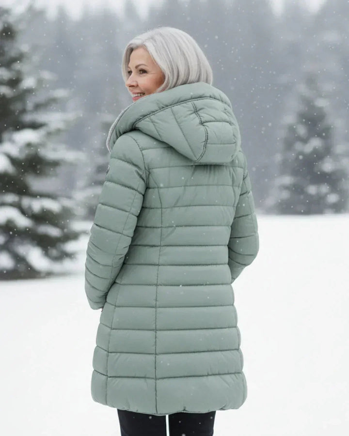 Samianea - Long Hooded Puffer Coat With Pockets