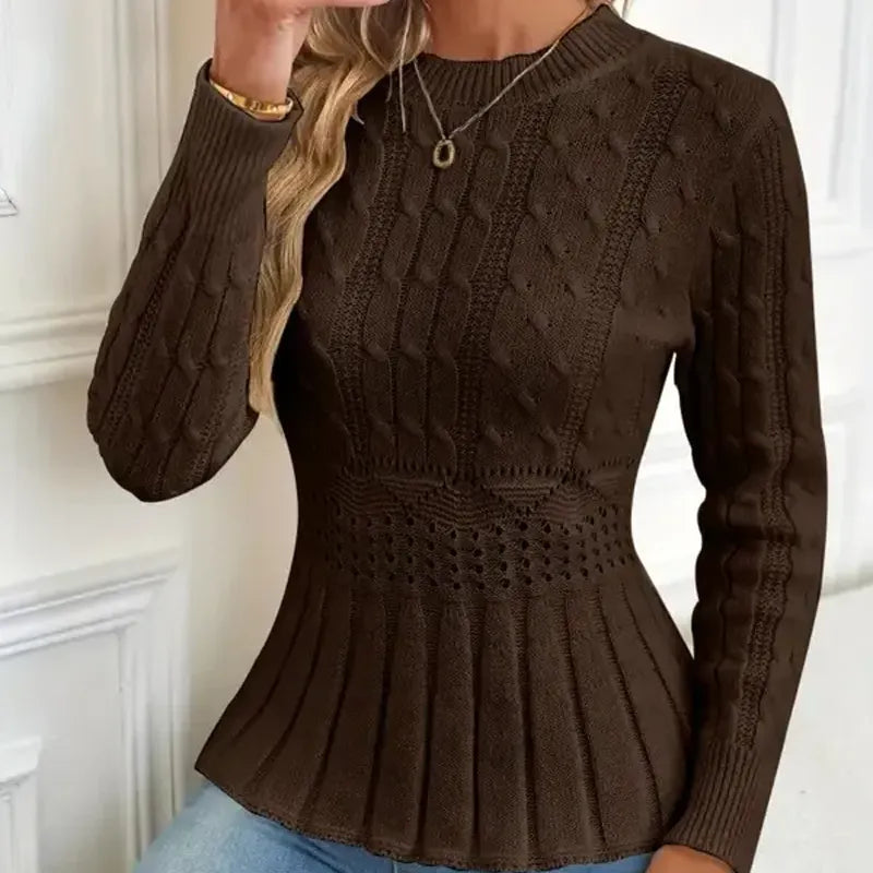 Rheauriana - Chunky Knitted Crew Neck Sweater