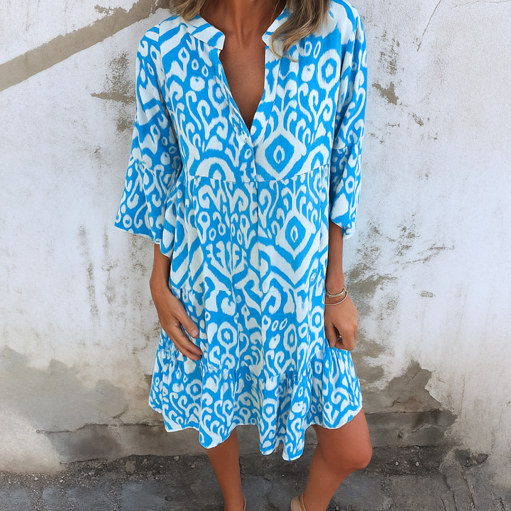 Shaffer - Elegant Dress With V-Neck