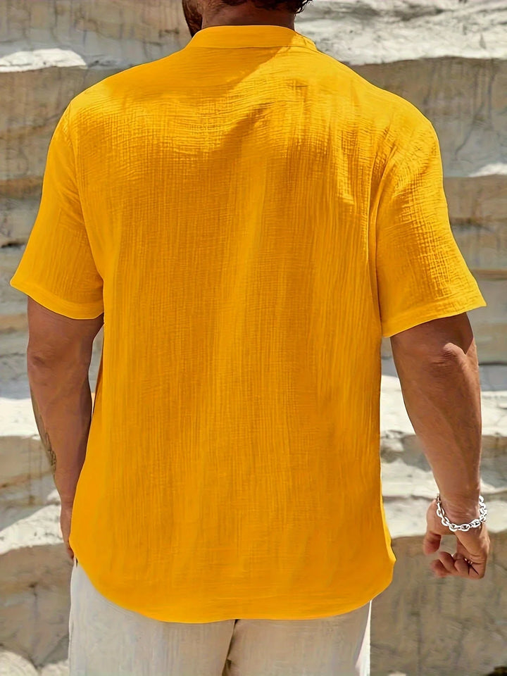 Sancho - Elegant Summer Shirt With Stand Collar
