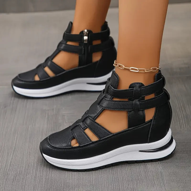 Souad - Stylish Lightweight Wedge Sandal With Side Zipper