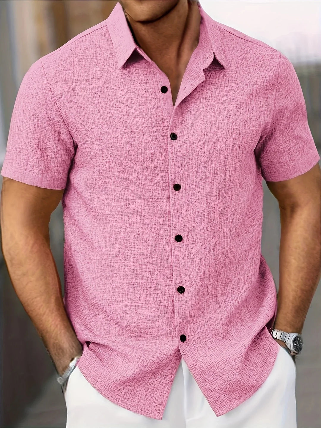 Dwight - Lightweight Linen Blend Short Sleeve Shirt