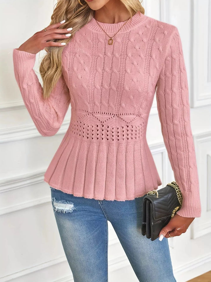 Rheauriana - Chunky Knitted Crew Neck Sweater