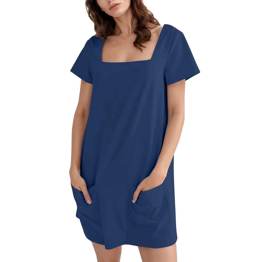 Denisse - Short Sleeve Dress With Pockets