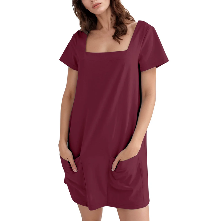 Denisse - Short Sleeve Dress With Pockets