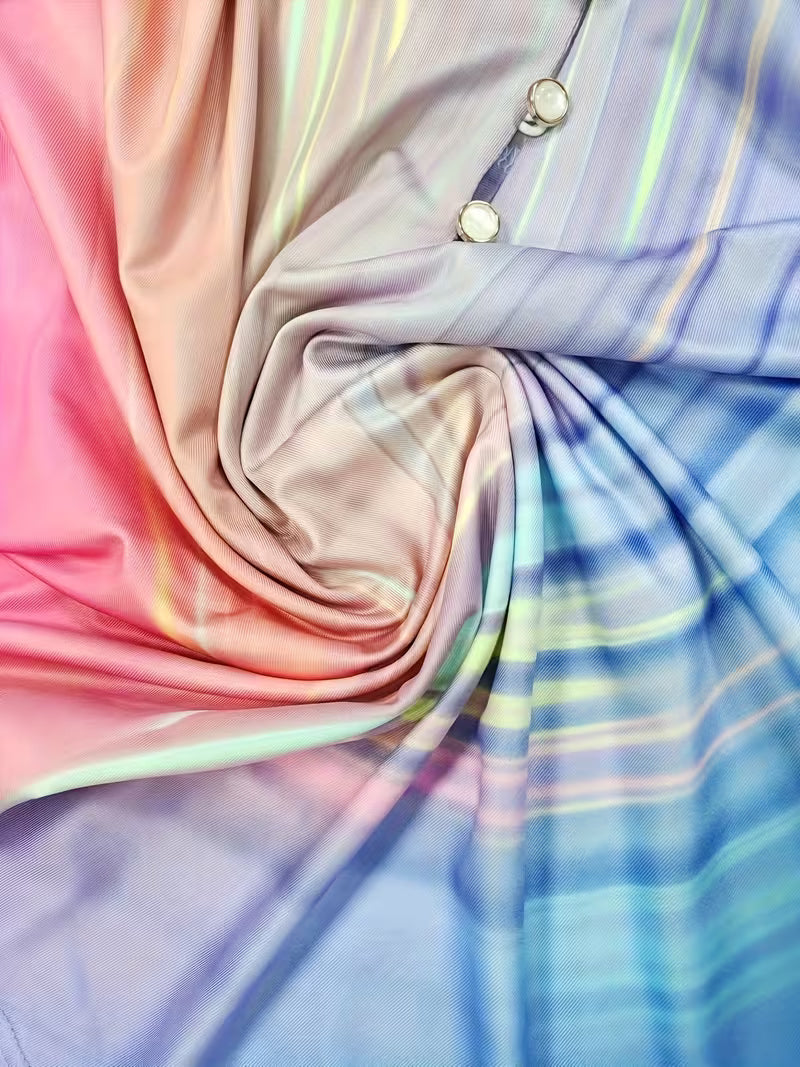 Corette - V-neck Tie-Dye Gradient Top