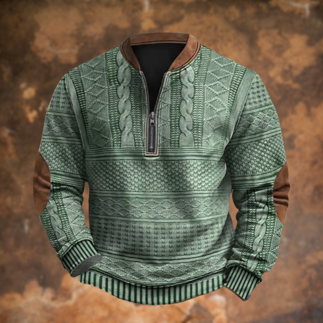 Tom - Elegant Long Sleeve Zip Up Sweater