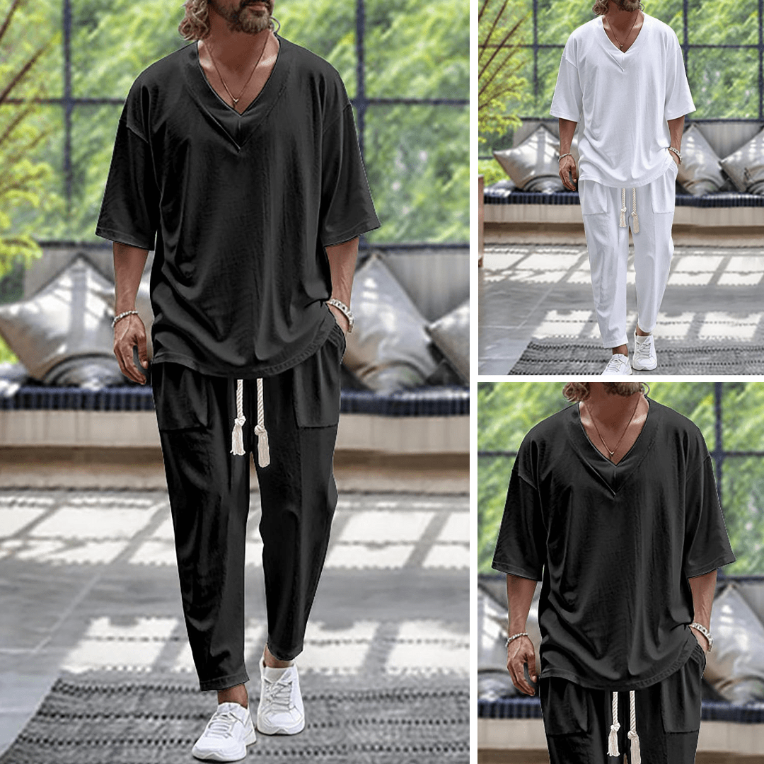 Meletios - Short Sleeve Two Piece Set