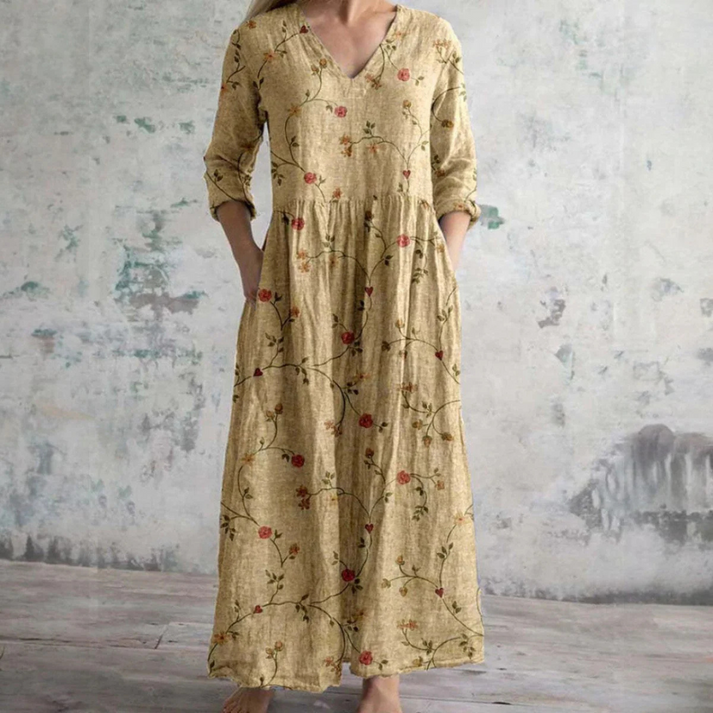 Kiana - Elegant Summer Dress with Floral Pattern