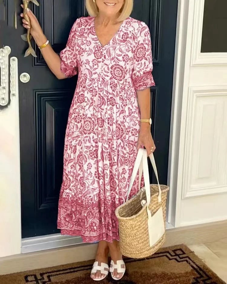 Perla - V Neck Bohemian Dress