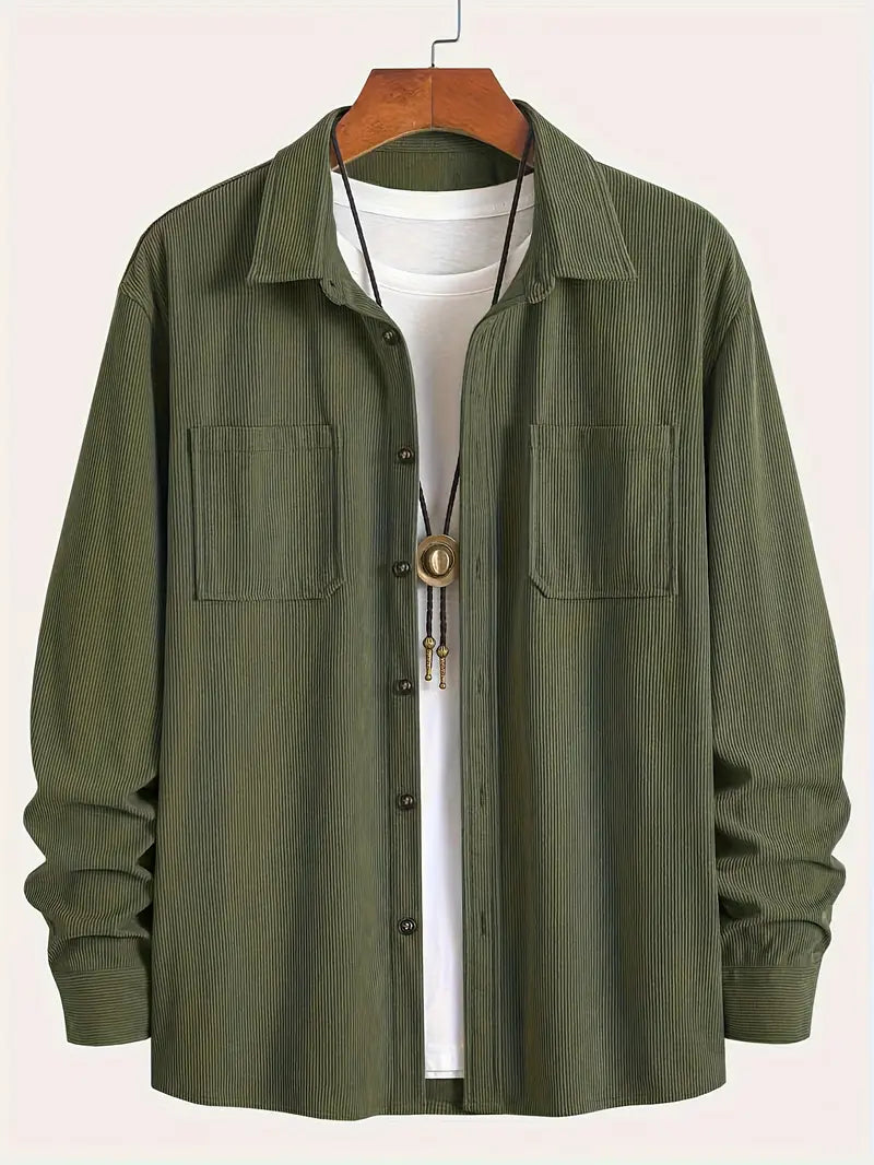 Rickey - Casual Corduroy Button-Up Shirt