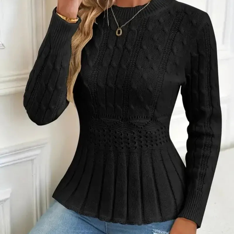 Rheauriana - Chunky Knitted Crew Neck Sweater