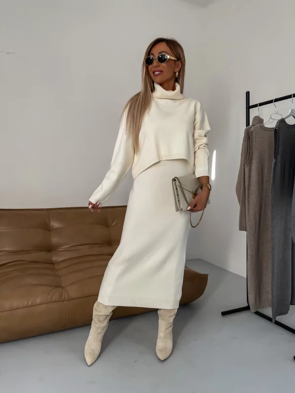 Kathleen - Turtleneck Two-Piece Winter Knitted Set