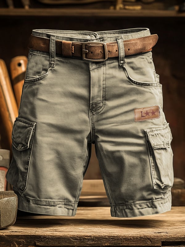 Men's Retro Outdoor Ripstop Multi-Purpose Cargo Shorts