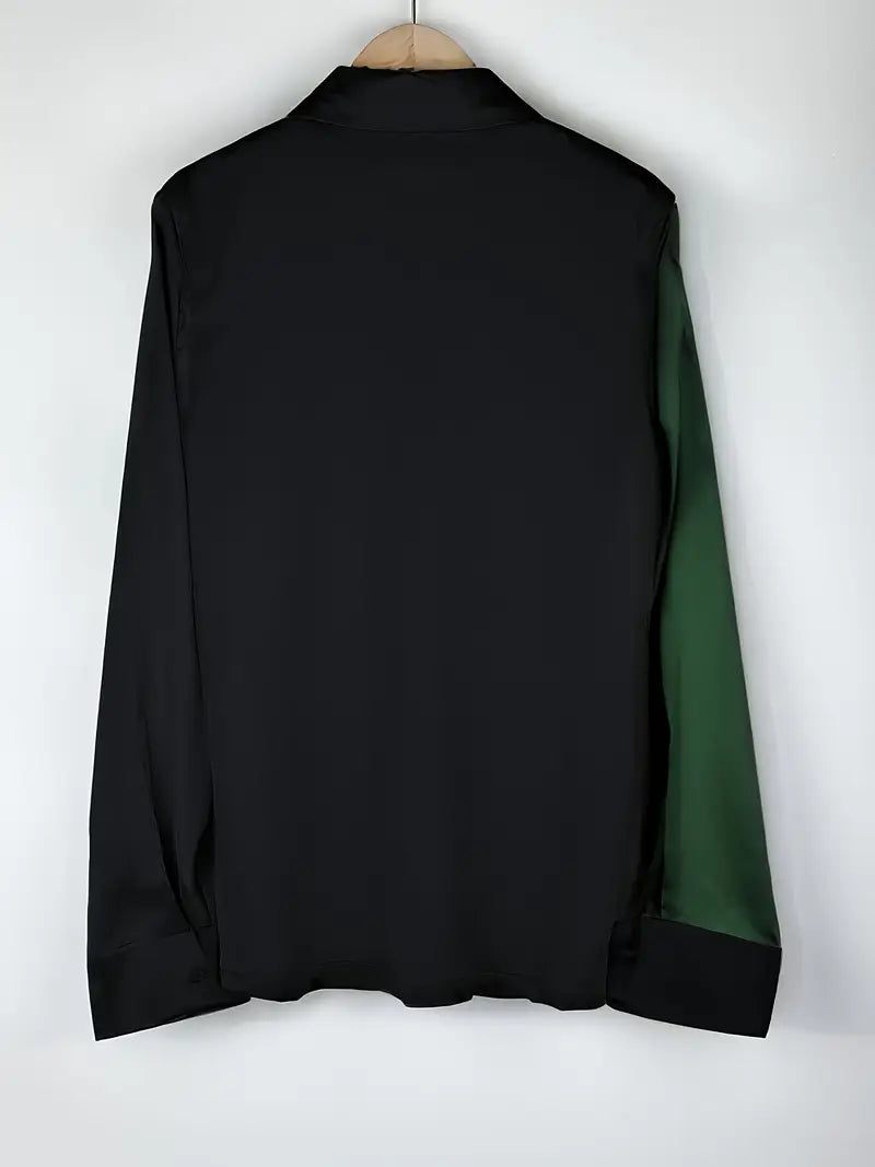 Zillah - Elegant Commuter Contrast Satin Shirt