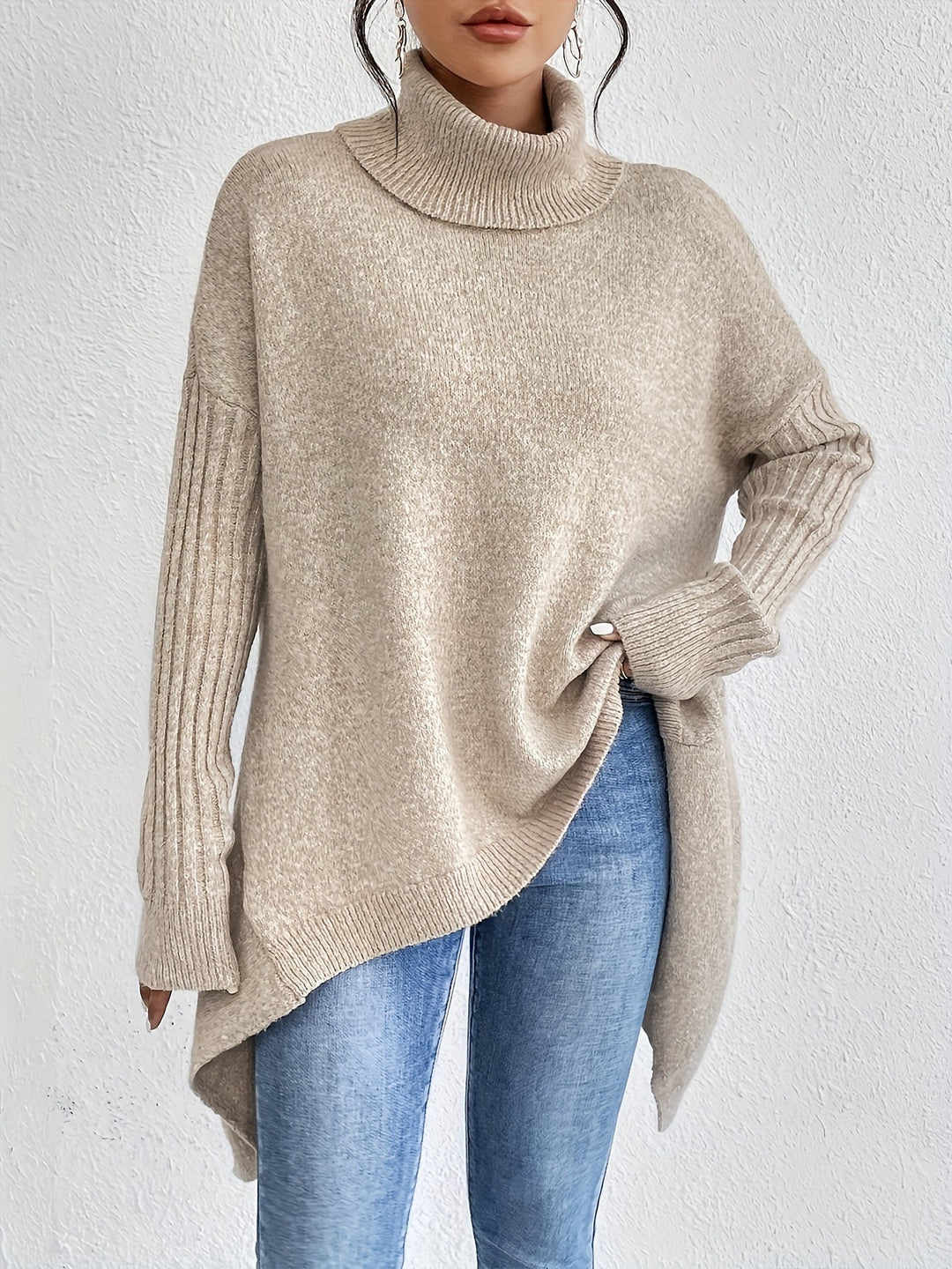Tahlia - Matthias - Casual Asymmetrical Hem Hooded T-Shirt