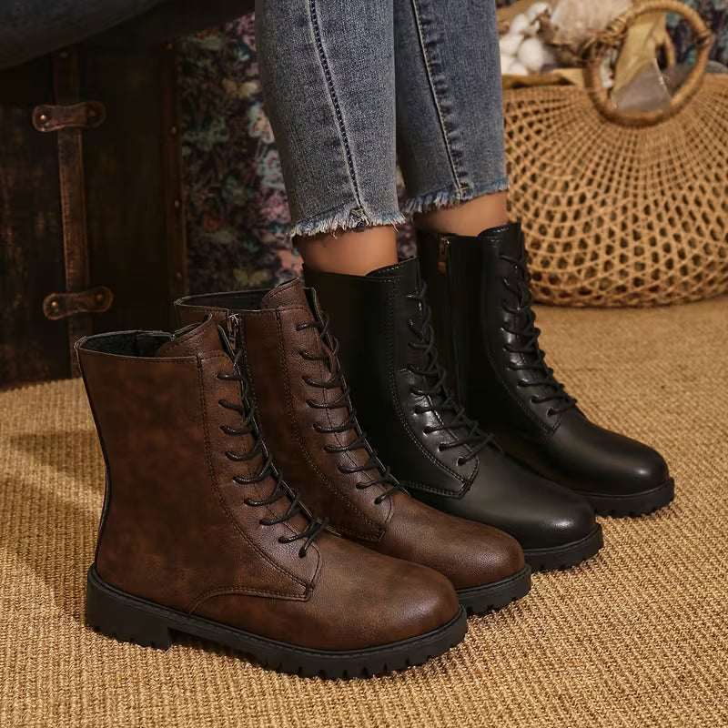 Samelle - Comfortable Lace Up Ankle Boots