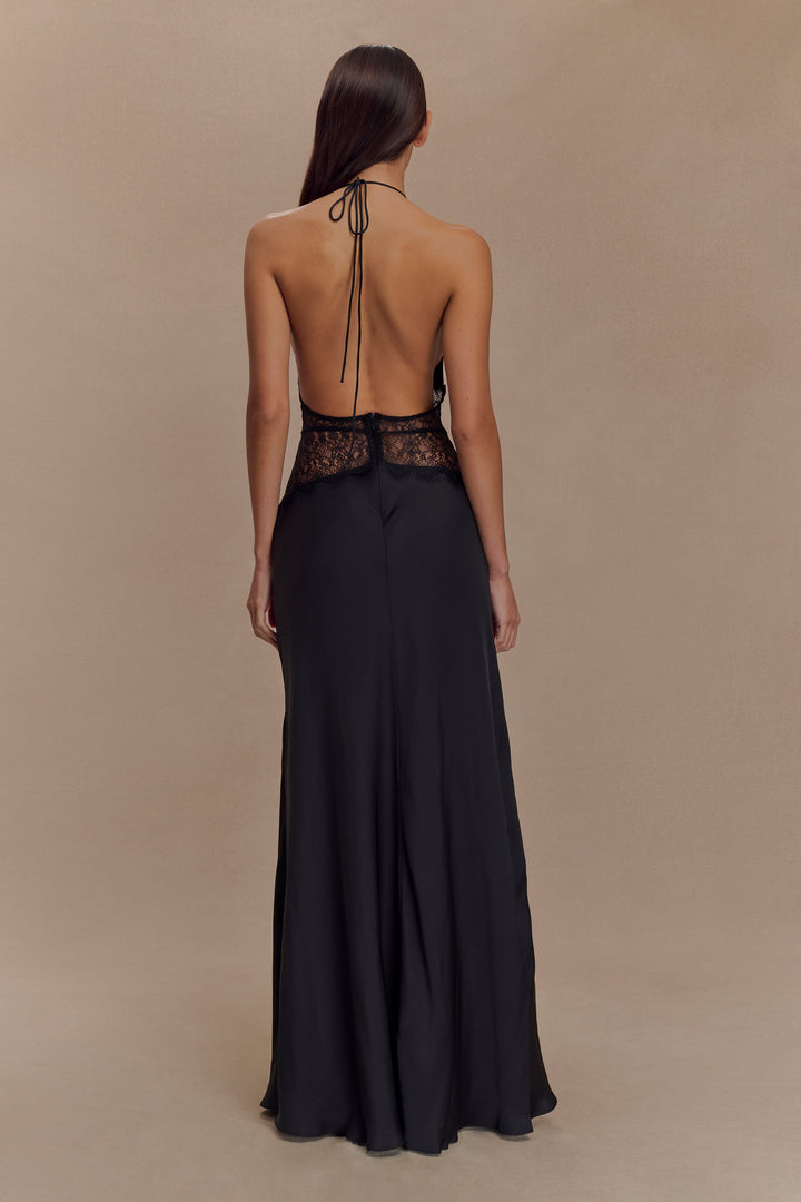 Mayreen - Luxury Satin Dress With Lace