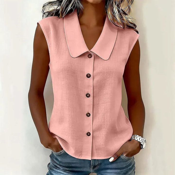 Chisato - V-neck Button Down Shirt