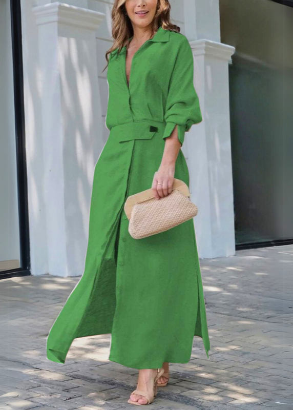Simona - Cotton and Linen Maxi Dress