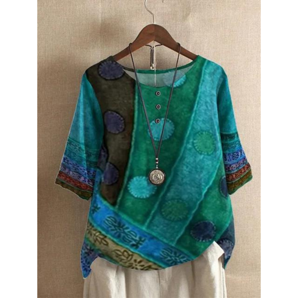 Valarie - Comfortable Colorful Top With Half Sleeves