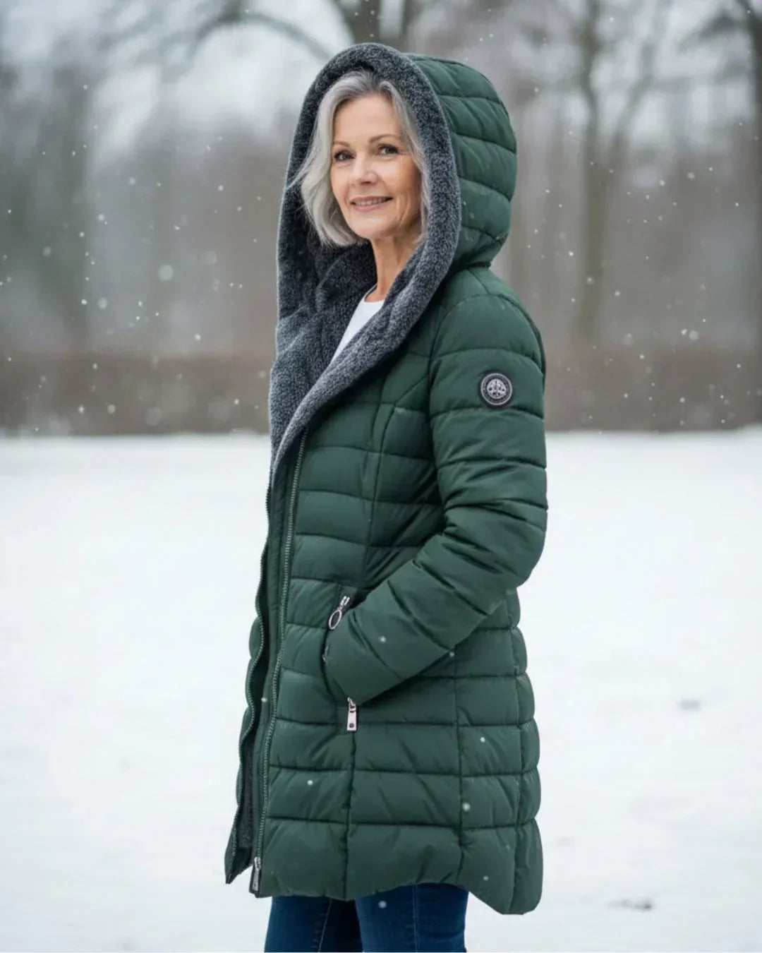 Samianea - Long Hooded Puffer Coat With Pockets