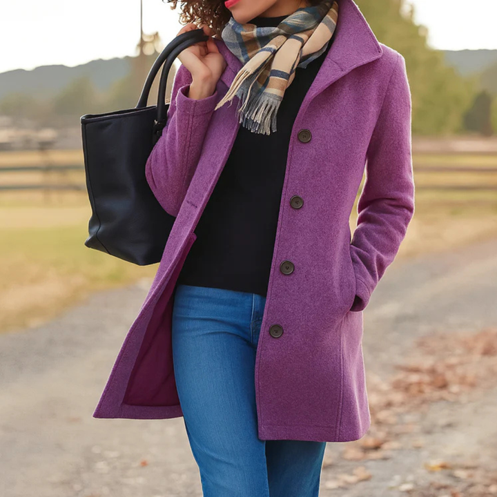 Zoraine - Long Sleeve Coat With Pockets