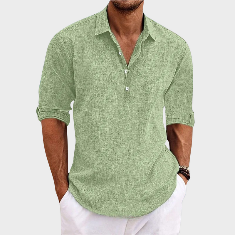 Ehrhard - Casual Cotton Linen Long Sleeve Shirt