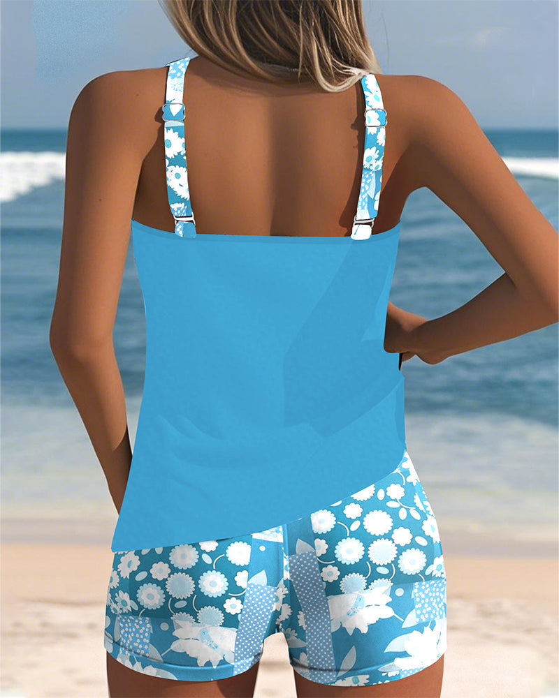 Maritta - Linen Printed Swimsuit