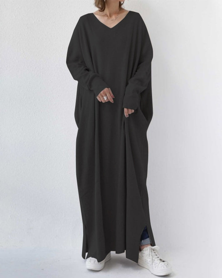 Bonita - Fashionable Long Sleeve V-Neck Dress
