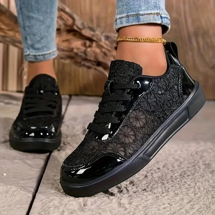 Liena - Floral Lace-Up Sneakers