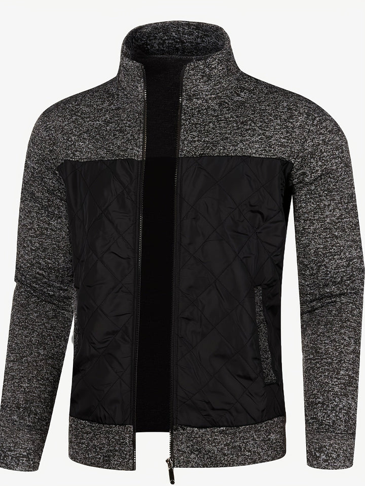 Grzegorz - Long Sleeve Knitted Jacket With Zip Up