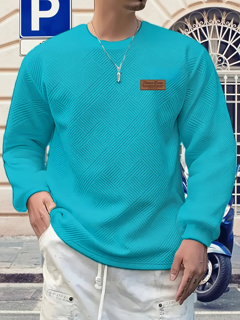 Malinga - Casual Geometric Pattern Sweatshirt With Long Sleeve