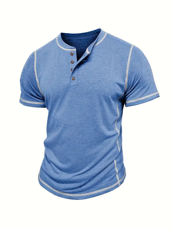 Orazio - Short Sleeve T Shirt With Button