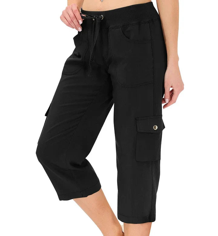 Mileni - Comfortable High-Waist Capri Pant With Practical Pockets