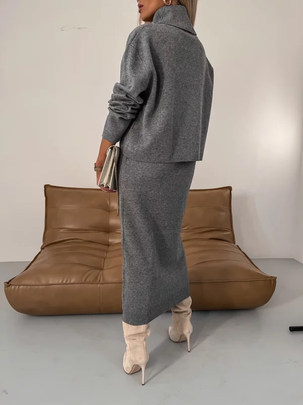 Kathleen - Turtleneck Two-Piece Winter Knitted Set