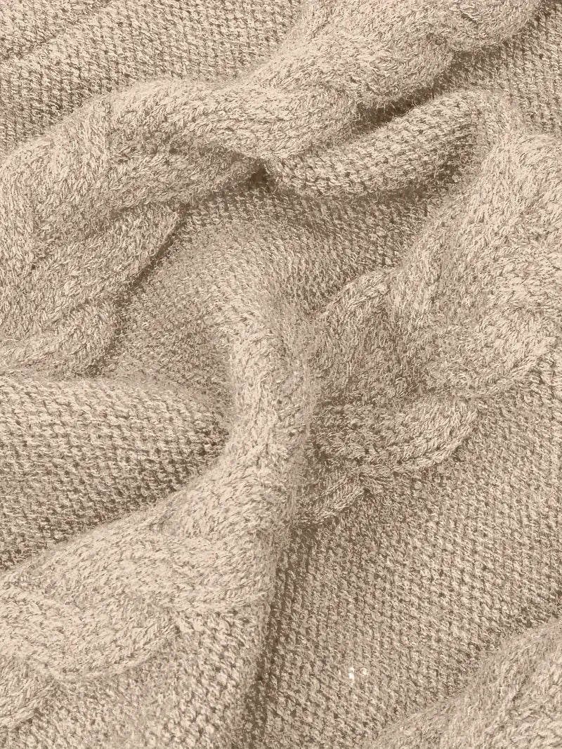 Narda - Chunky Cable Knitted Turtleneck Dress