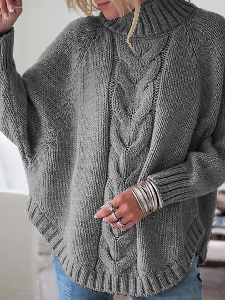 Elysaula - Turtleneck Sweater with Batwing Sleeves
