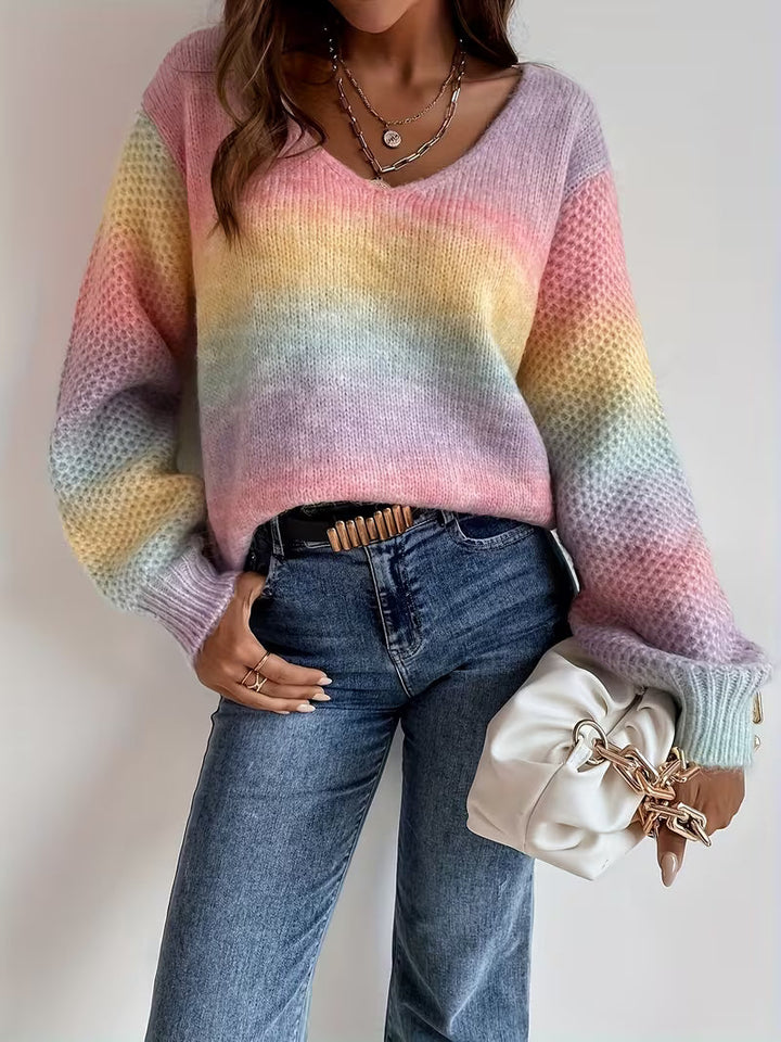 Orianena - Knitted Sweater With Gradient Colors