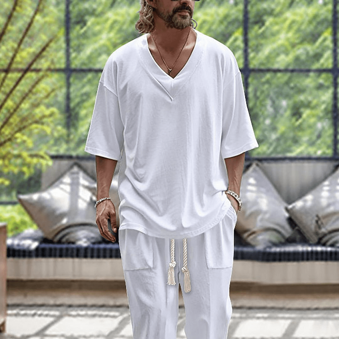 Meletios - Short Sleeve Two Piece Set