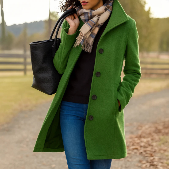 Zoraine - Long Sleeve Coat With Pockets