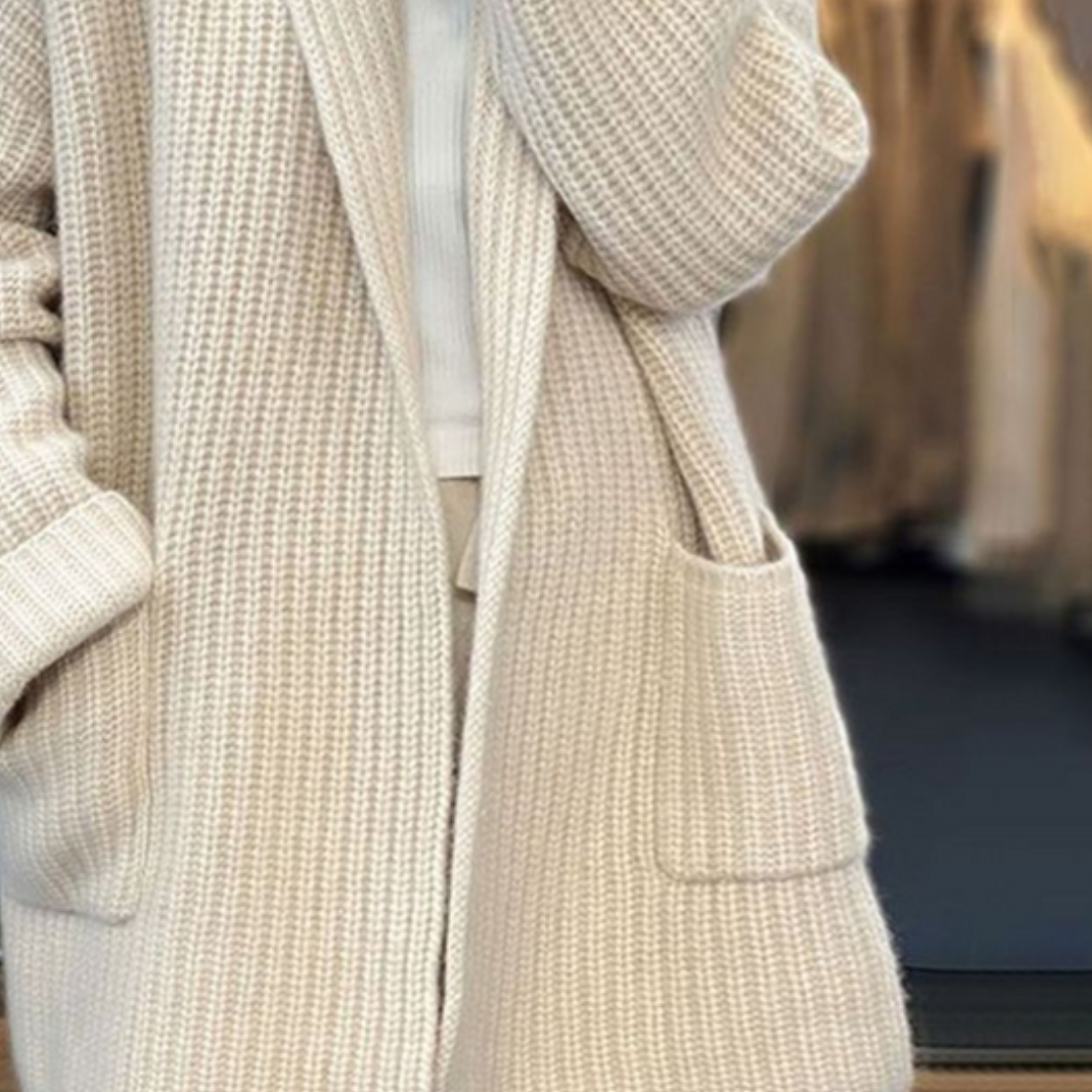Kiandra - Knitted Wool Cardigan With Pockets